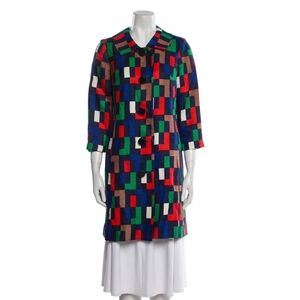 Milly Multicolor Geometric Trench Coat